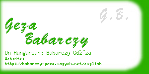 geza babarczy business card